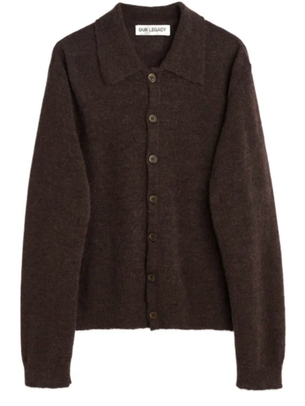 Our Legacy Dark Brown Button-Front Wool Cardigan